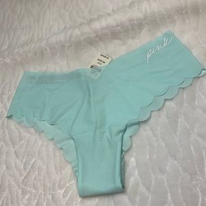 VS PINK Small Aqua Scalloped Cheeksters Panties